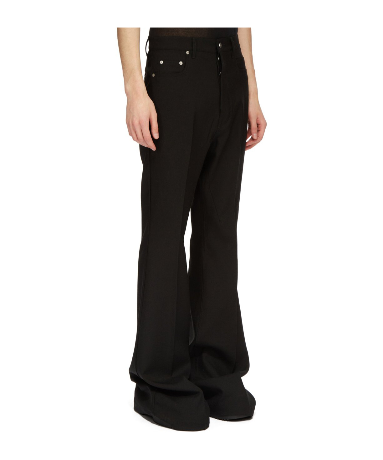 Rick Owens Bolan Virgin Wool Bootcut Trousers In Black
