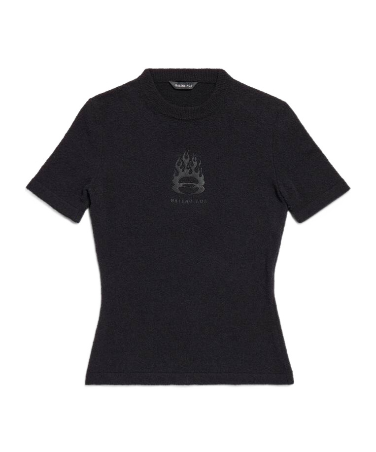 Balenciaga Terry-cloth T-shirt In Black