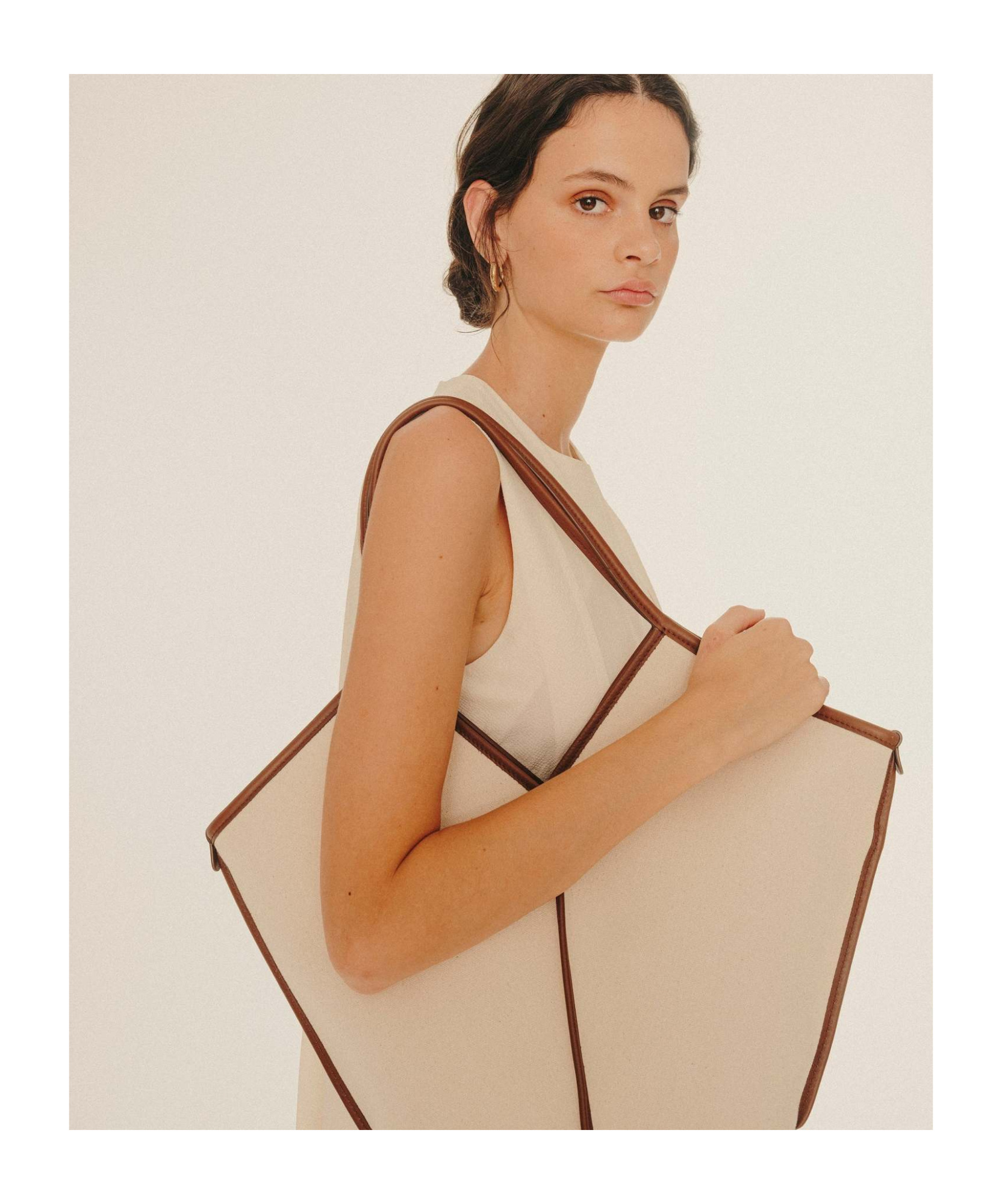Hereu Calella Open Top Tote Bag In Nude
