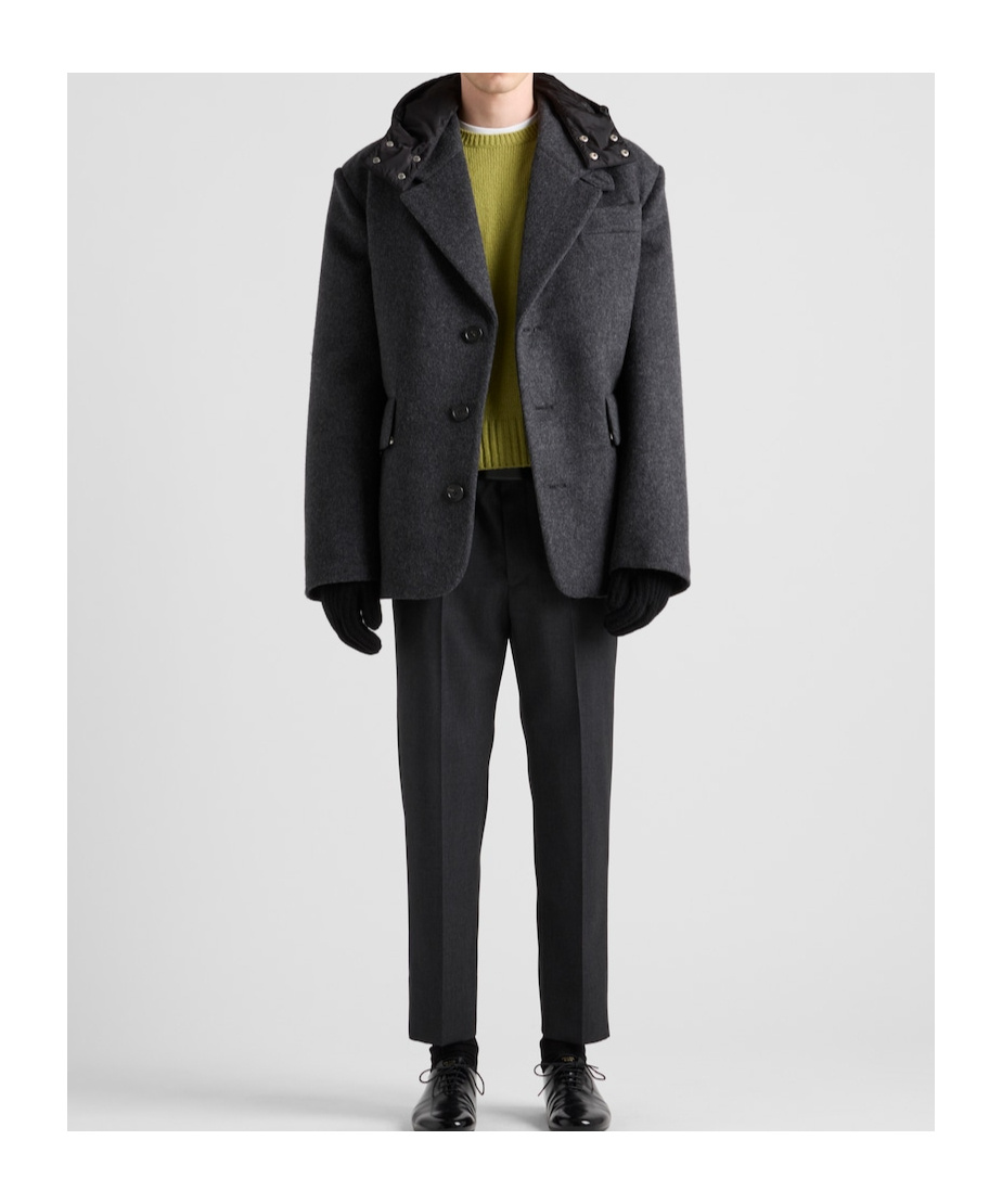 Prada Belt-loop Casual Pants In Dark Gray