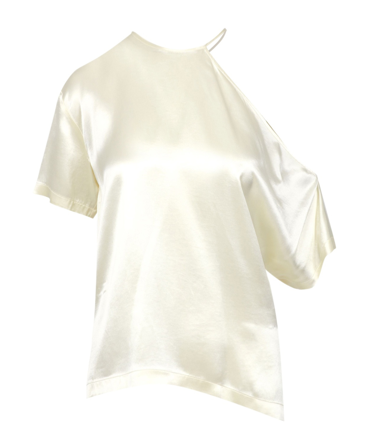 Erika Cavallini Asymmetrical Shoulder Blouse In White