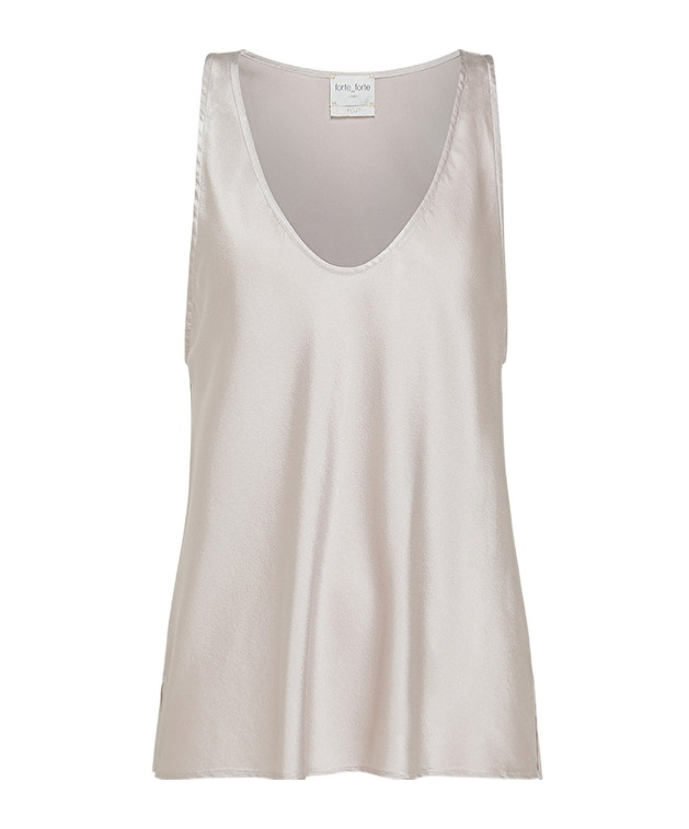 Shop Forte Forte Lightweight Satin Tank Top In White