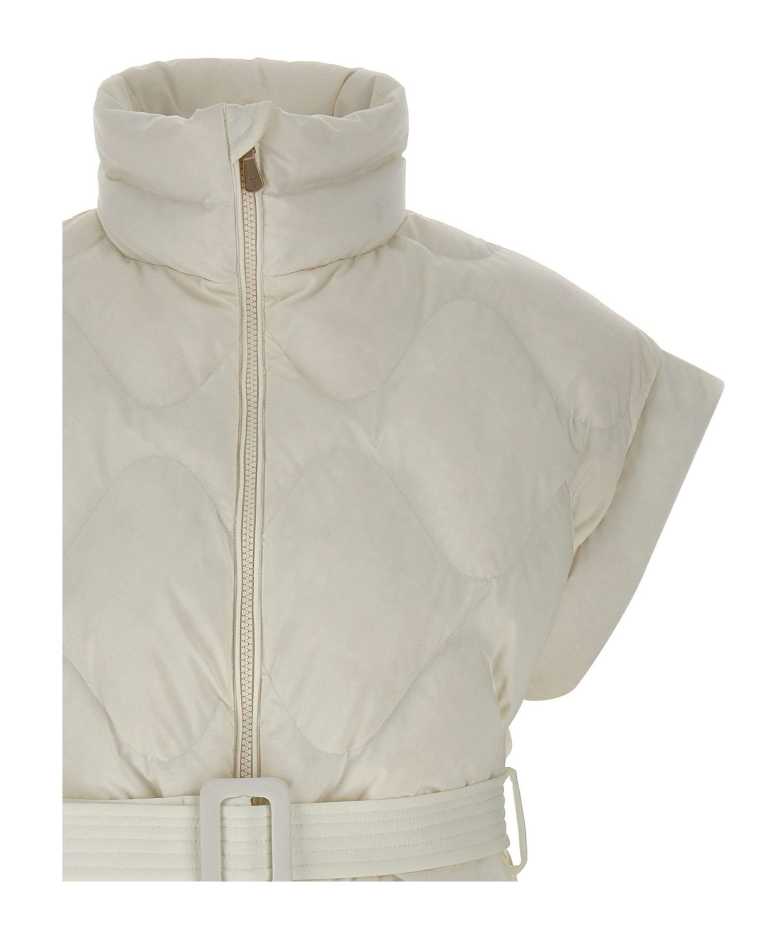 Eleventy Stand Collar Zipper Vest Down Jacket In White