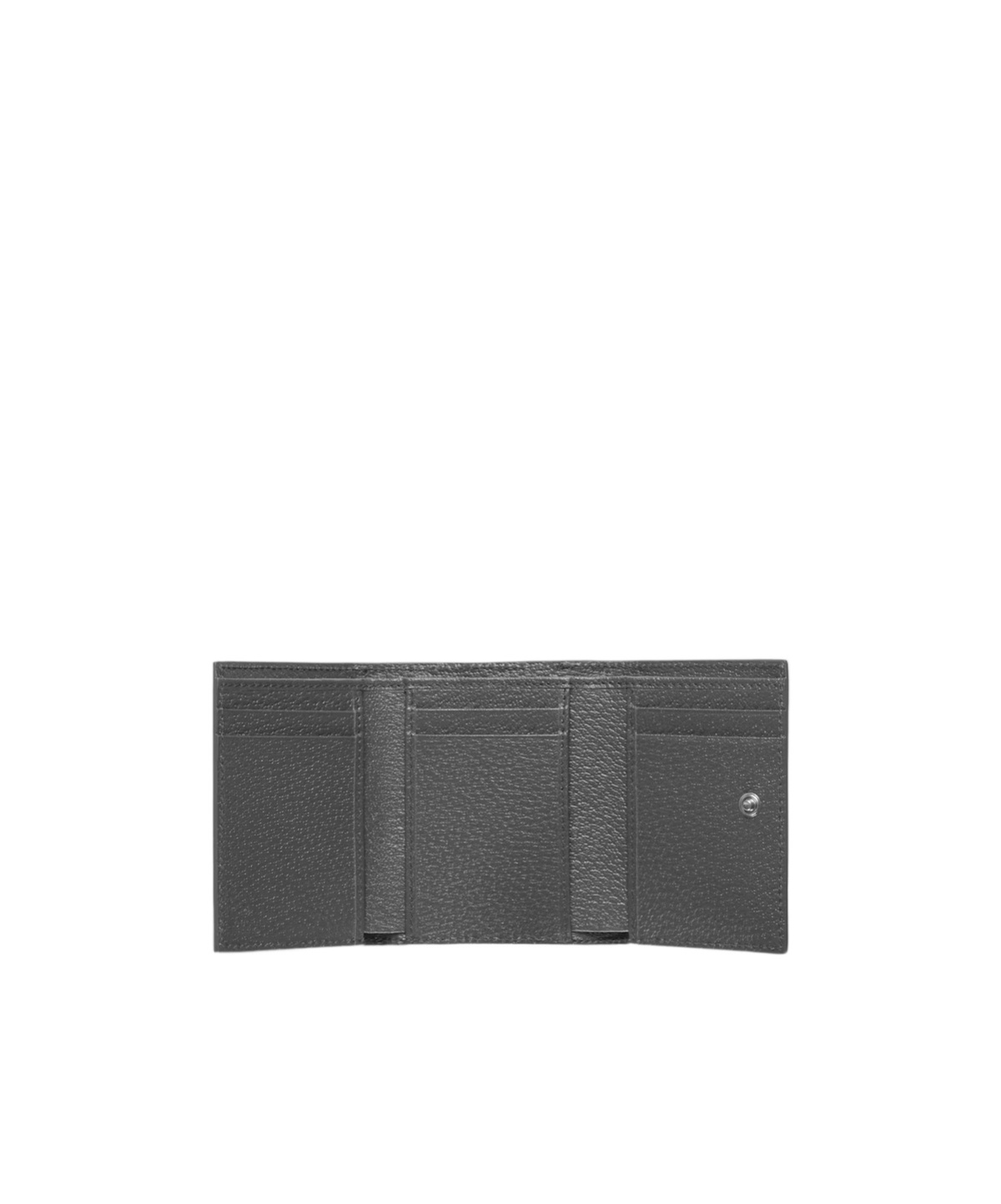 Shop Gucci Gg Tri-fold Wallet With Gg Detail In Black