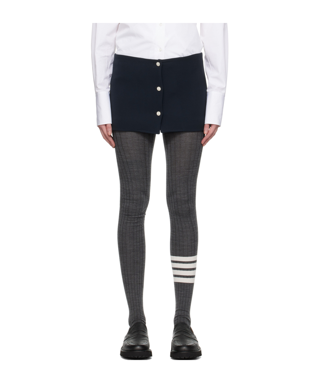 Thom Browne Button Skirt In Black