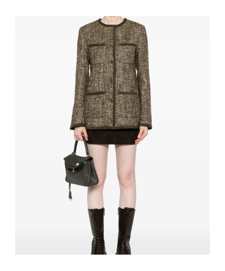Golden Goose Textured Wool Blend Outerwear Jacket In Brown