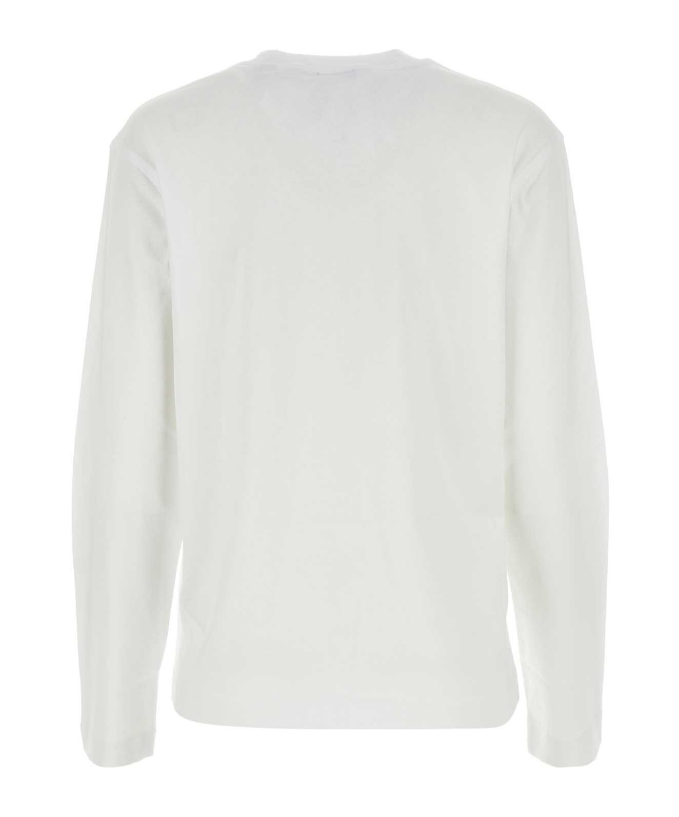 Burberry Crew Neck Graphic Print Long Sleeves Top In White