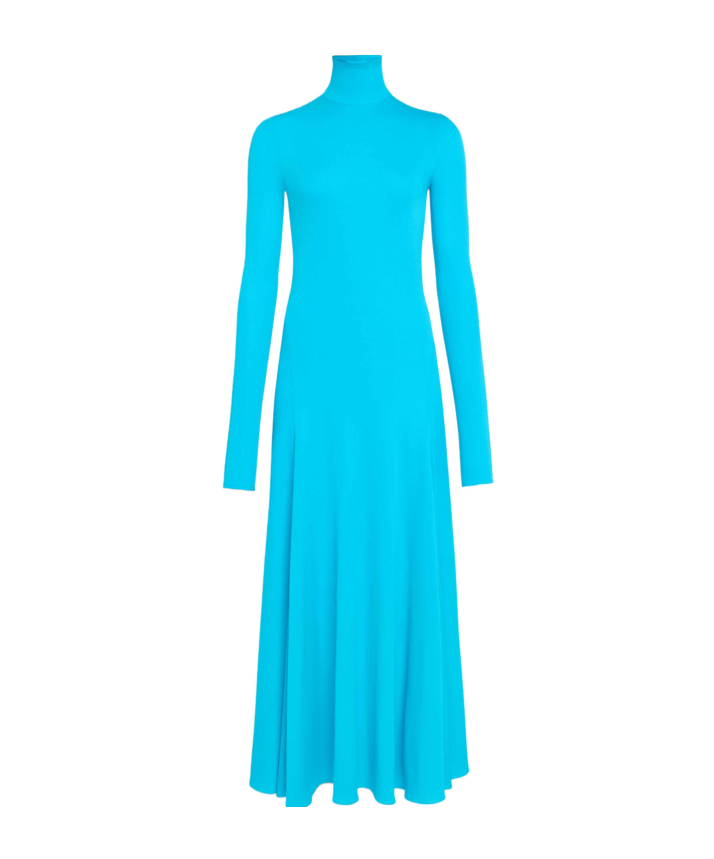 Alaïa Heart Cutout Turtleneck Long-sleeve Maxi Dress In Blue
