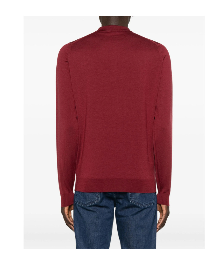 John Smedley Buttoned Polo Shirt In Red