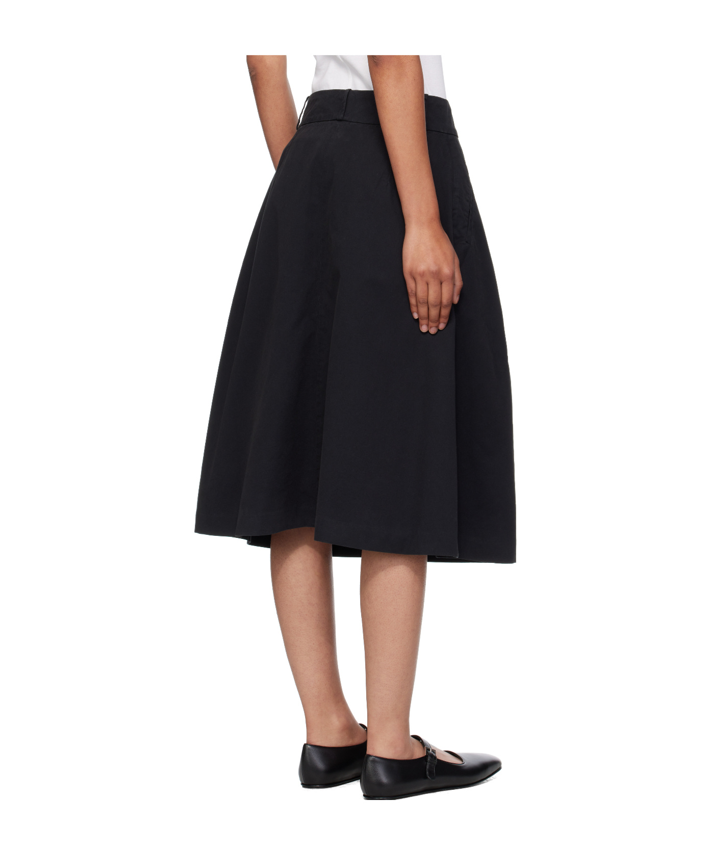 Apc Pleated Cotton Midi Skirt In Black