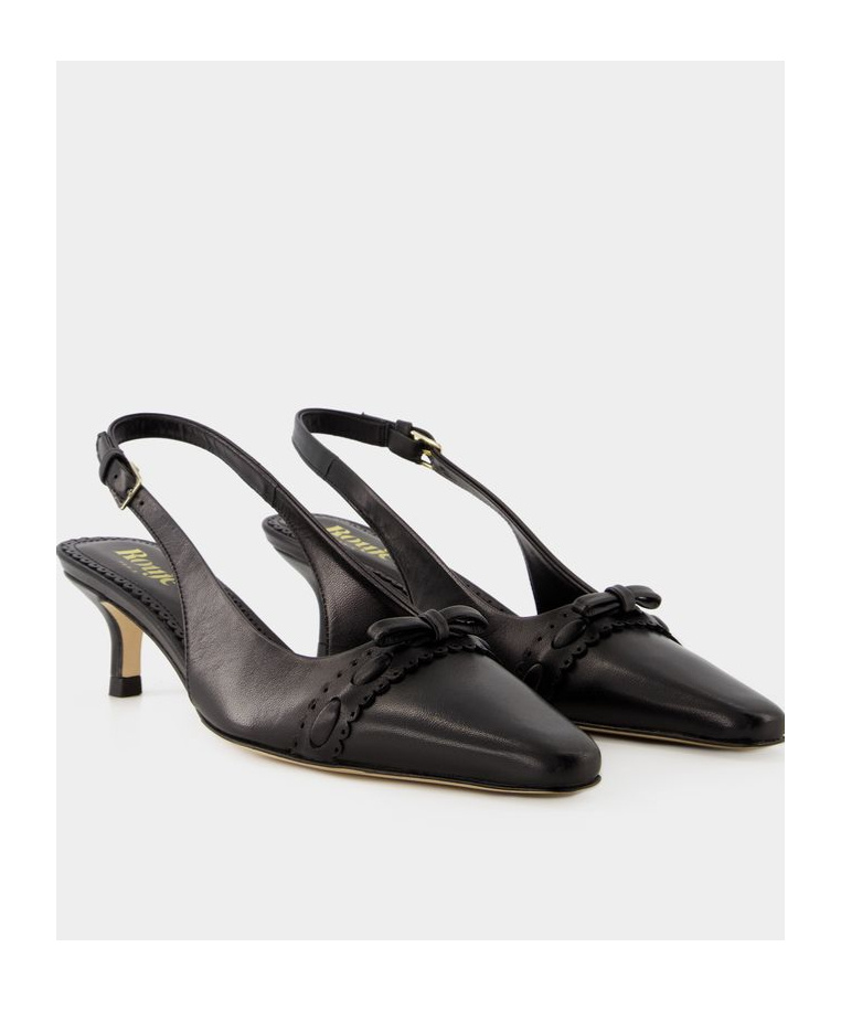 Rouje Pointed High-heeled Sandals In Black