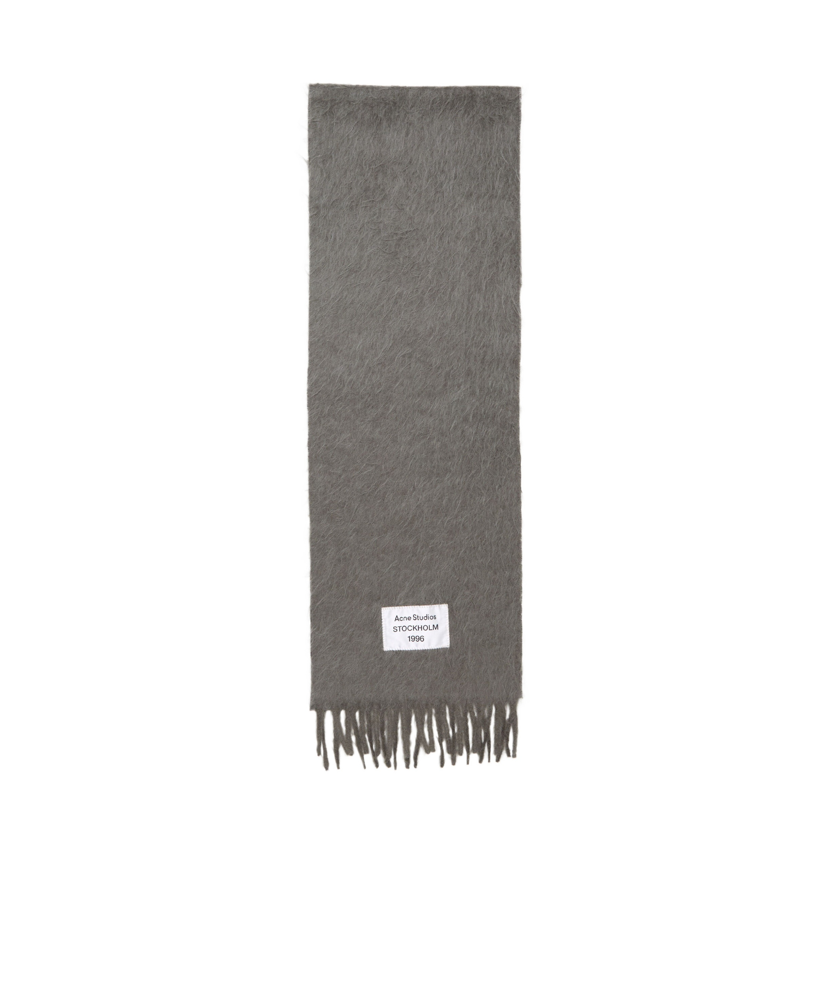 Acne Studios Logo-patch Scarf In Gray