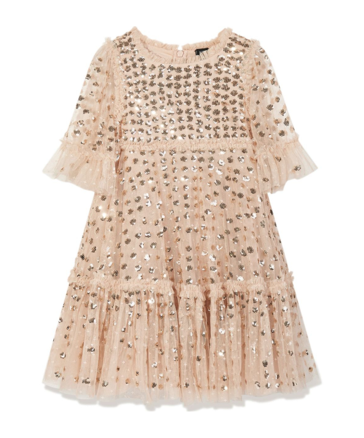 Needle & Thread Sequinned Dress In Nude