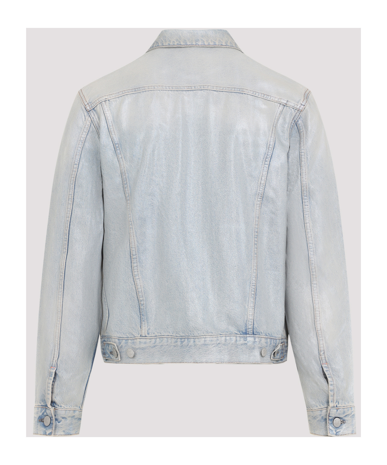 Acne Studios Single-breasted Denim Jacket In Gray
