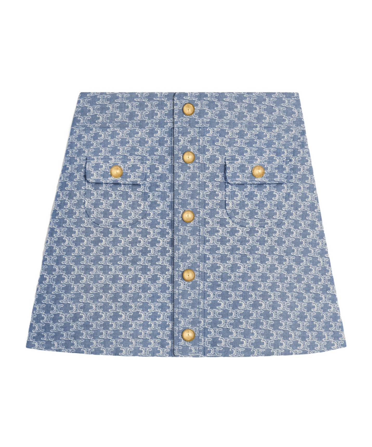 Celine Button-down Skirt In Blue