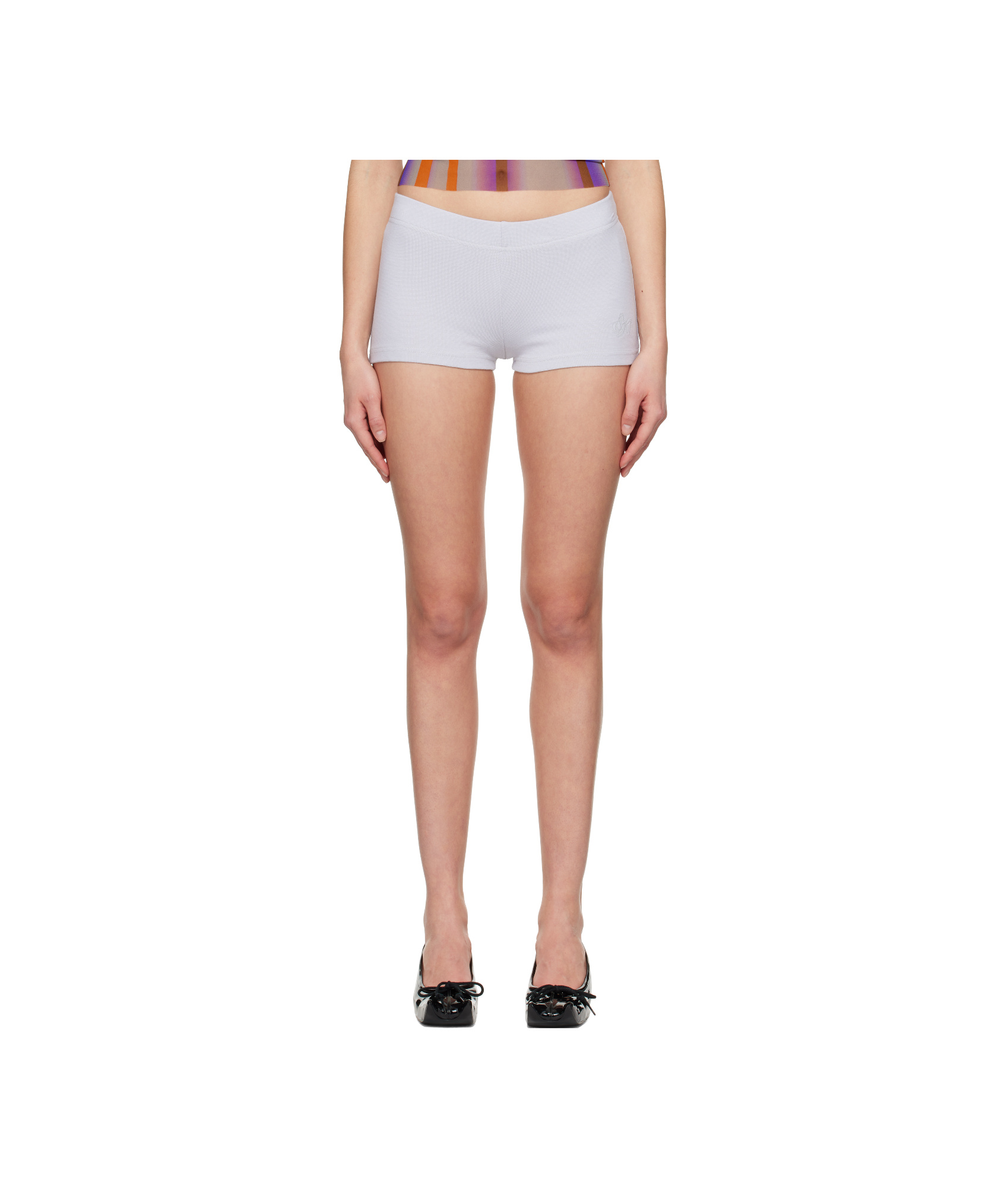 Serapis Gray Monogram Shorts In Gray
