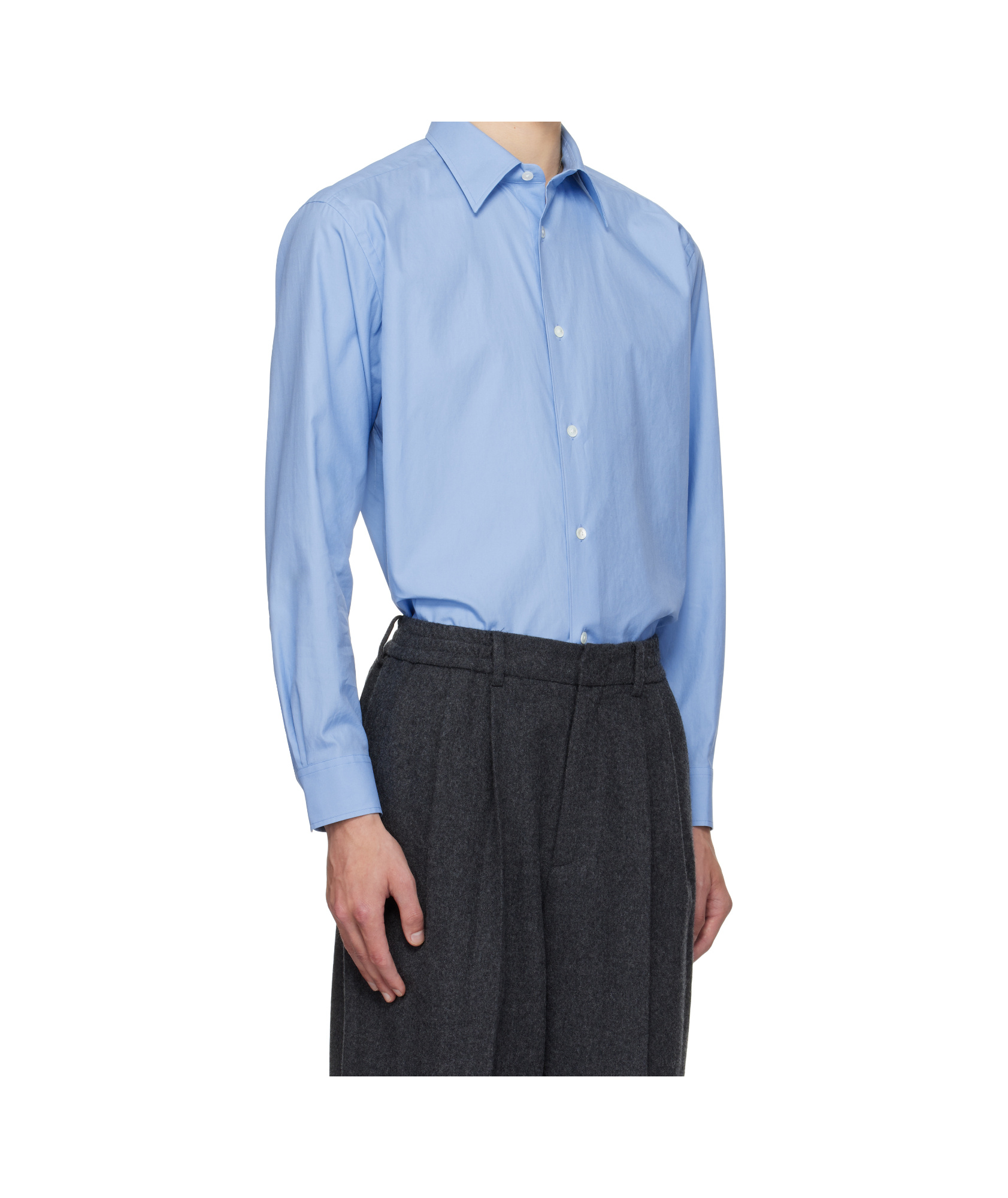 Auralee Long-sleeved Shirt In Blue