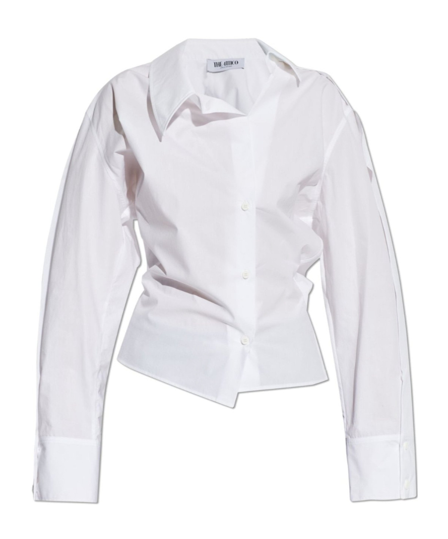 Attico Buttoned Long-sleeve Top In White