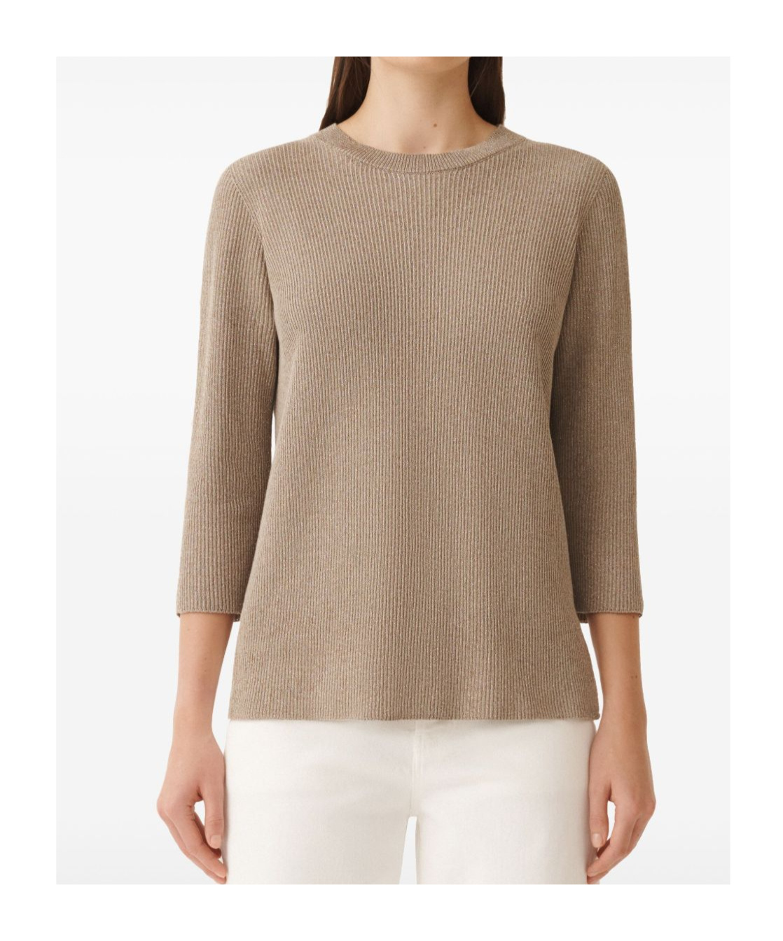 Shop Fabiana Filippi Crewneck Sweater In Nude