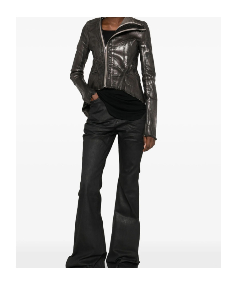 Rick Owens Drkshdw Asymmetrical Zip-front Jacket In Black