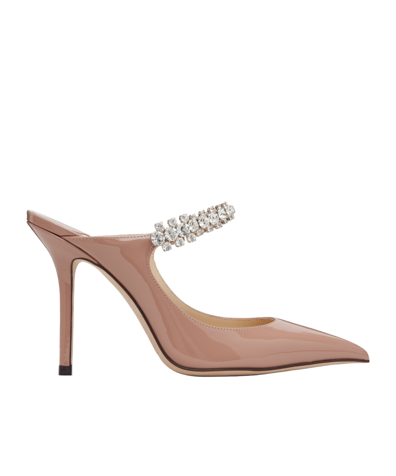 Jimmy Choo Patent Leater Bing 65 Mules In Pink