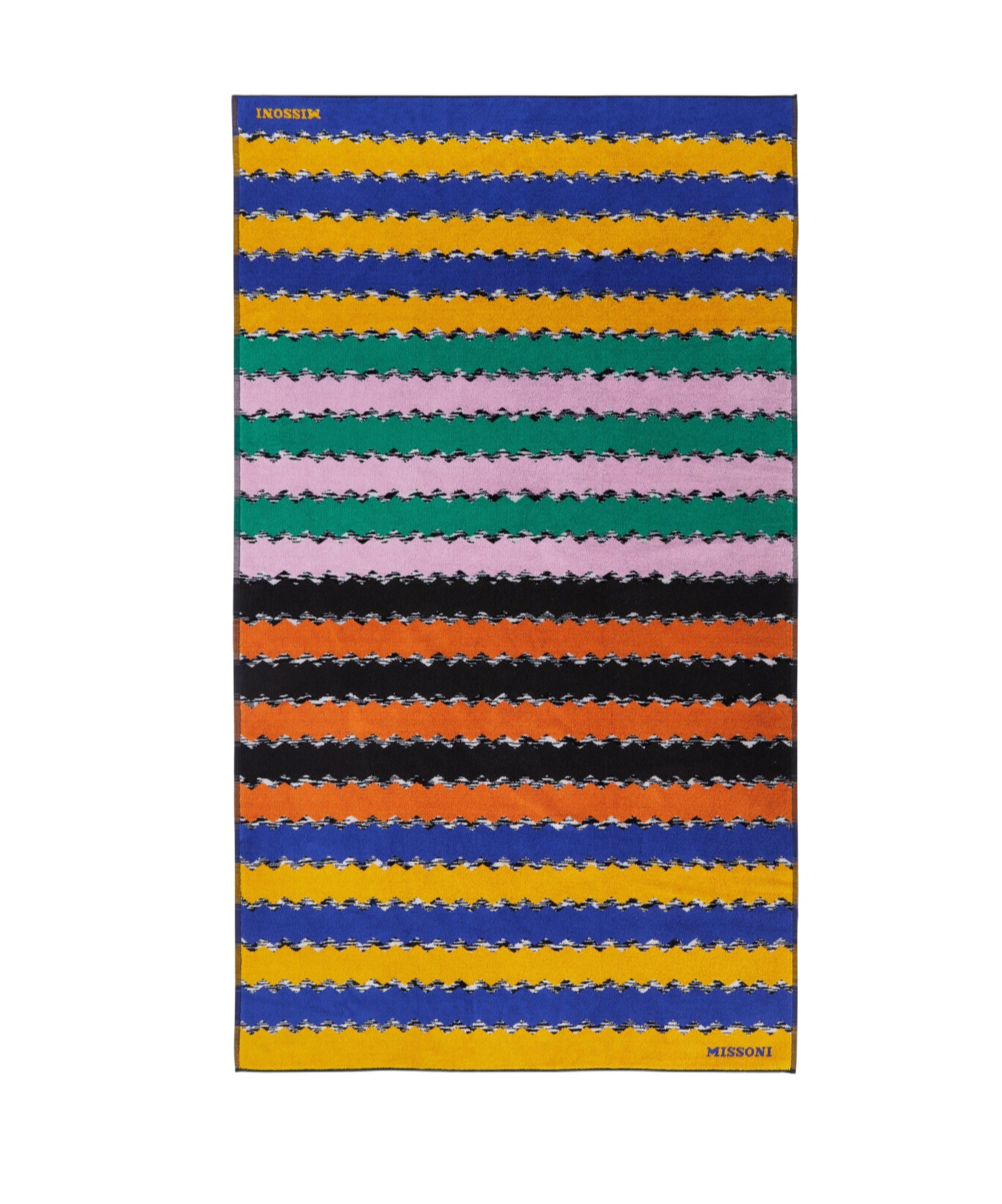 Missoni Riviera Beach Towel In 100% Cotton 180x100 Cm With Horizontal Stripes