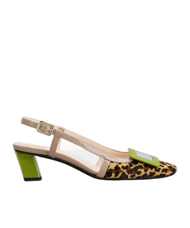 Roger Vivier Belle Vivier Slingback Pumps In Leather In Multi