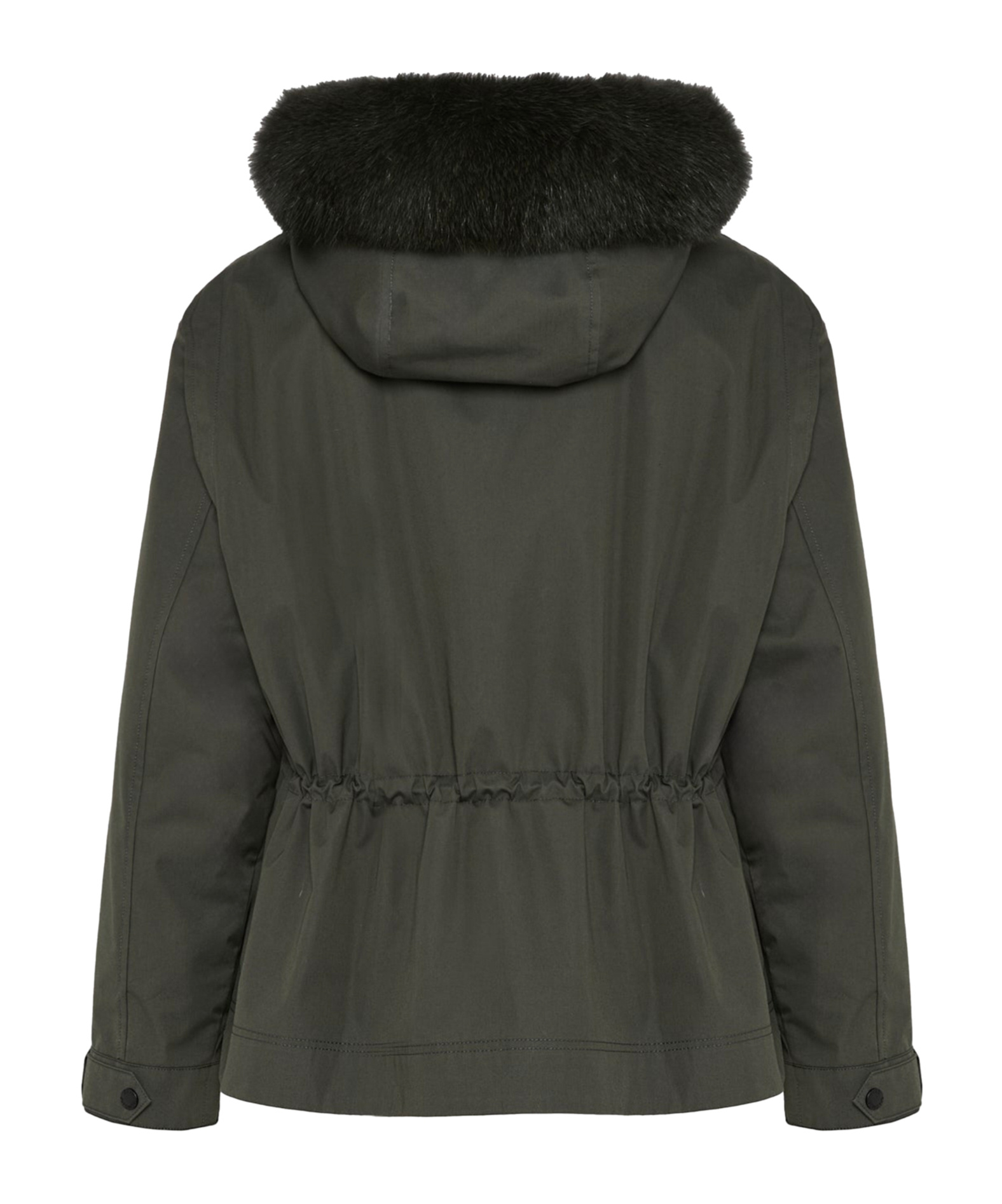 Yves Salomon Cotton Blend And Fox And Rabbit Fur Short Parka Clothing In Gray