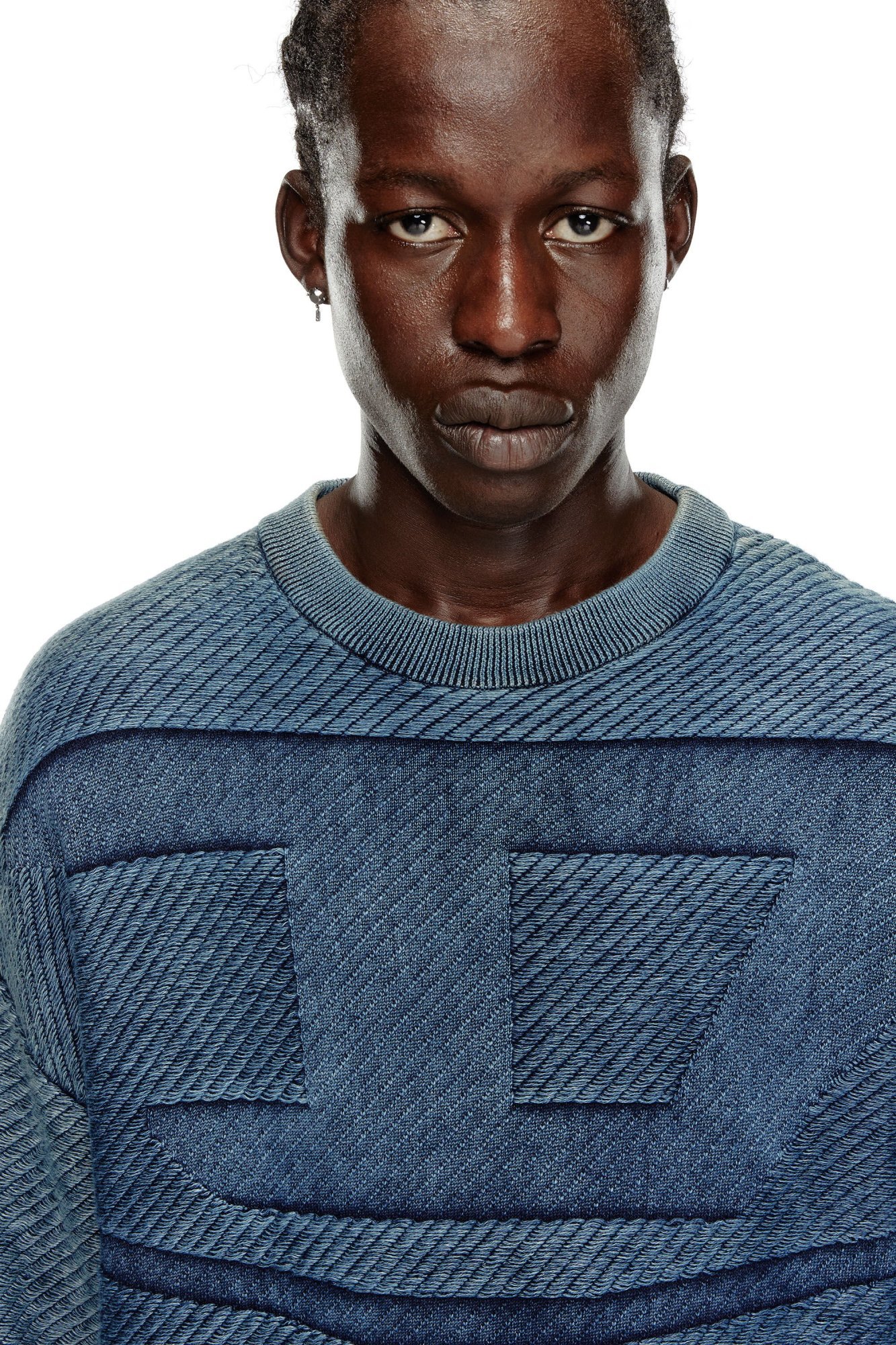 Shop Diesel K-klevery Organic Cotton Pullover In Blue
