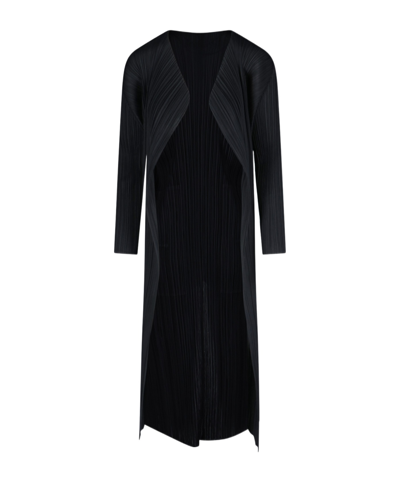 Issey Miyake Lissetting Coat Open In Black