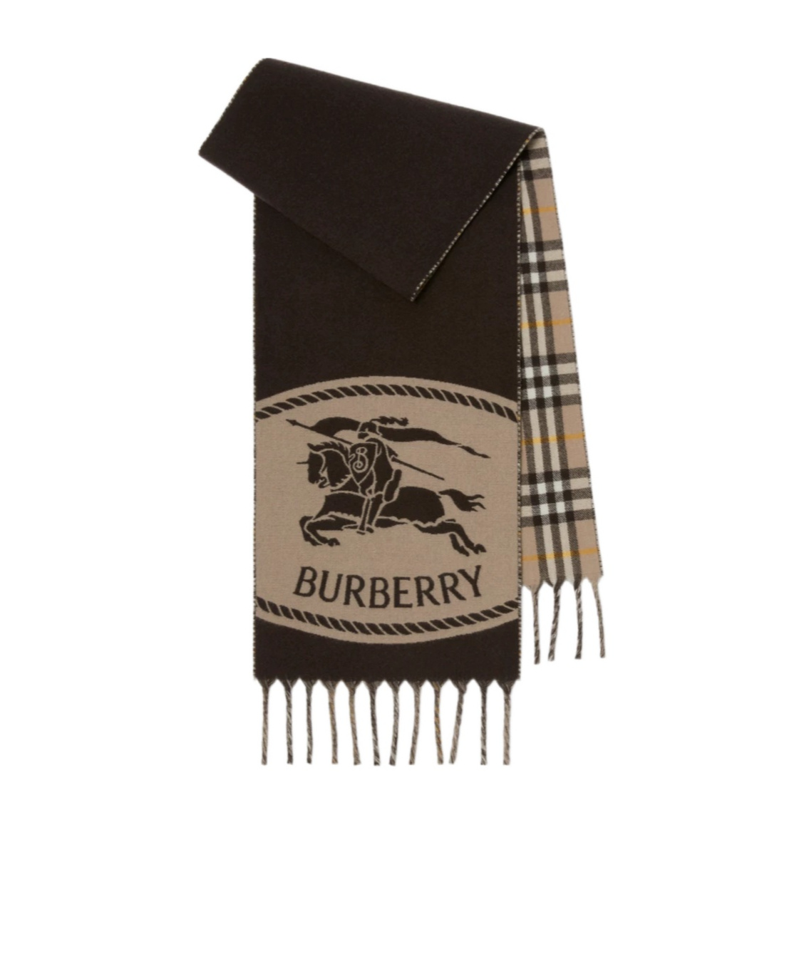 Burberry Reversible Cashmere Scarf In Brown
