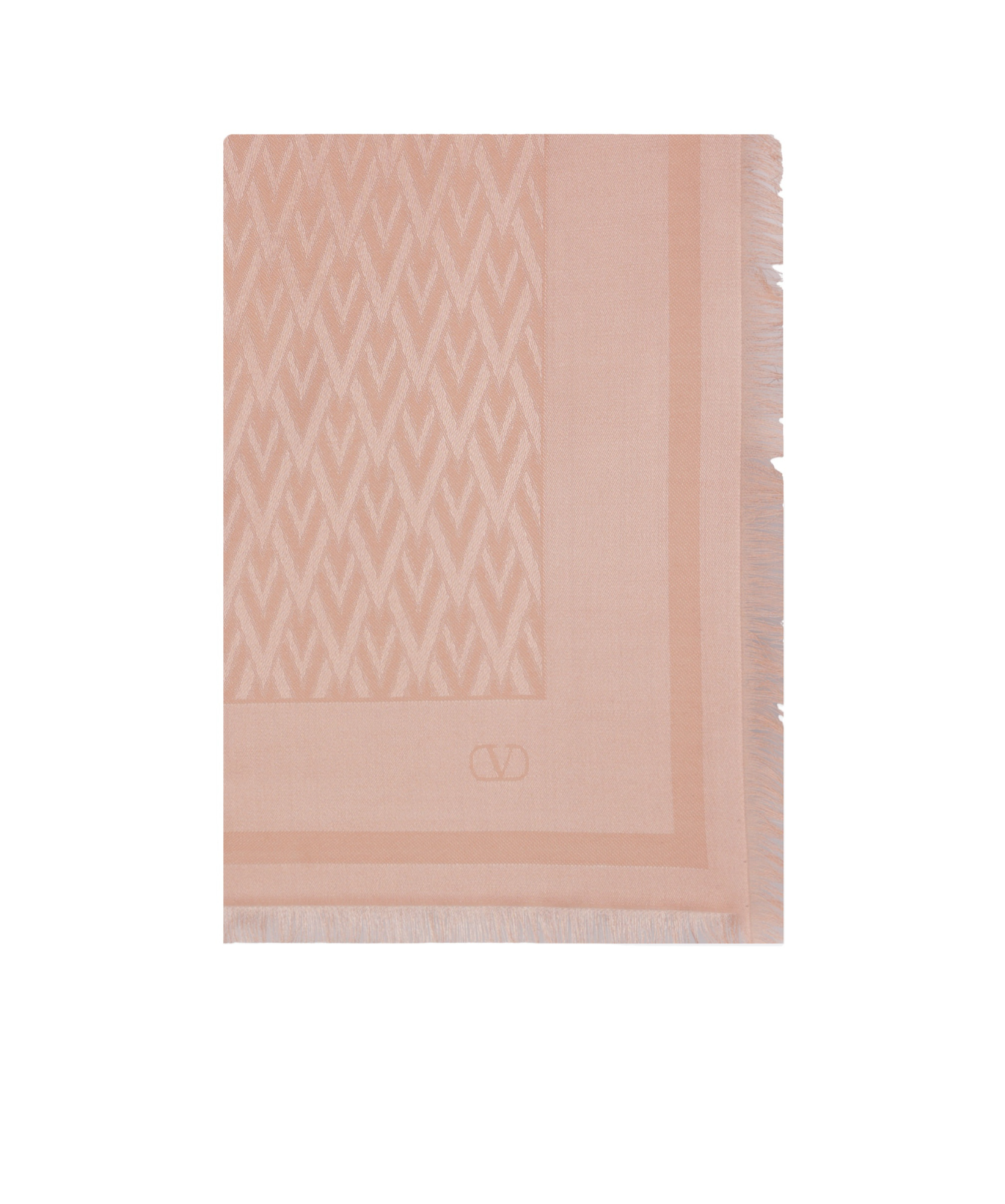 Shop Valentino Toute La V Scarf In Pale Rose