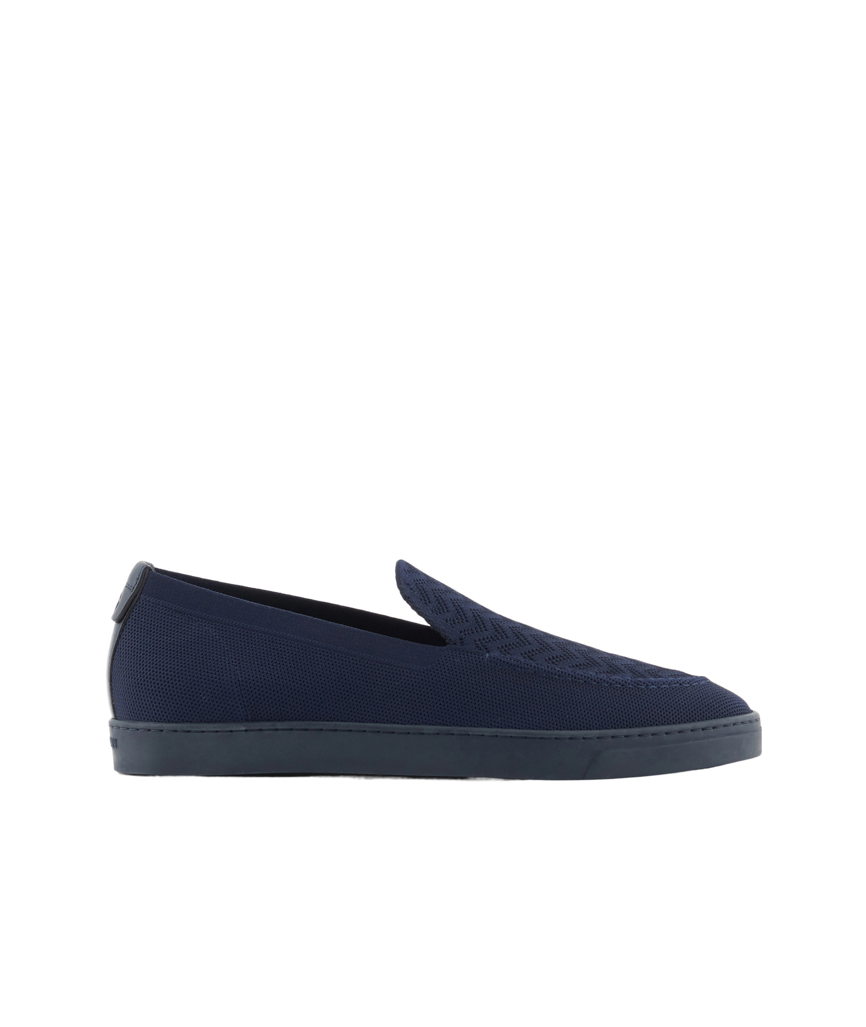 Giorgio Armani Asv Chevron Jacquard Slip-ons In Black