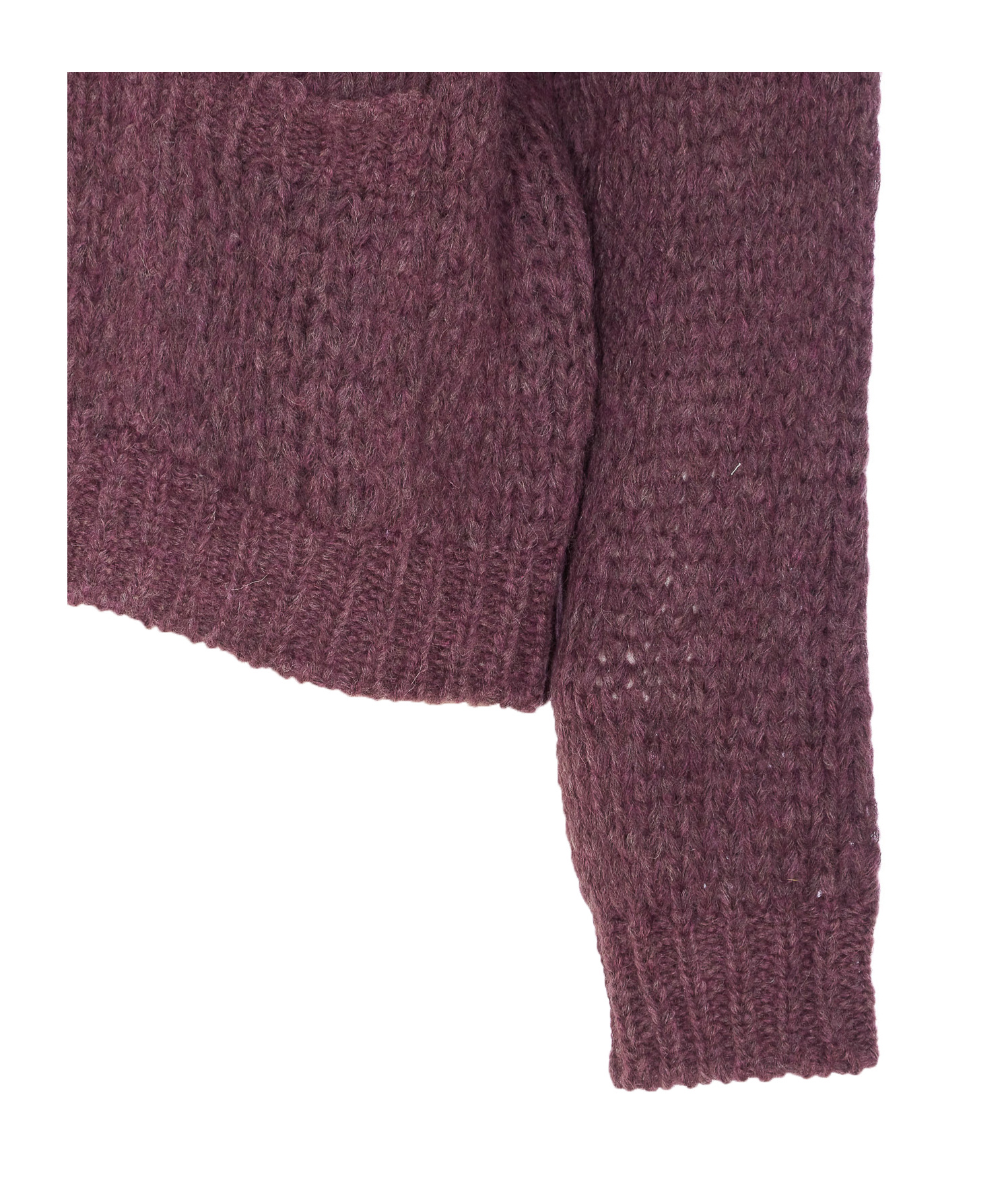 Roberto Collina V-neckline Textured Knit Cardigan With Front Pockets In Purple