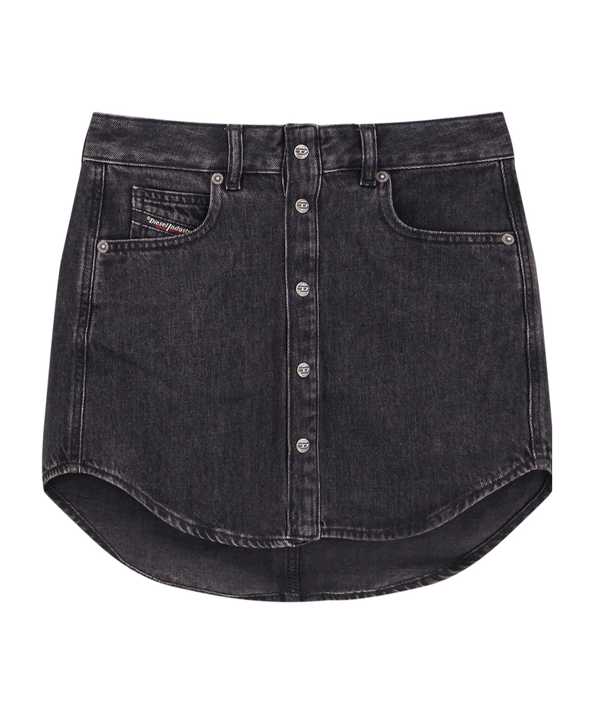 Diesel Short Skirt With Pockets And Belt Loops In Black