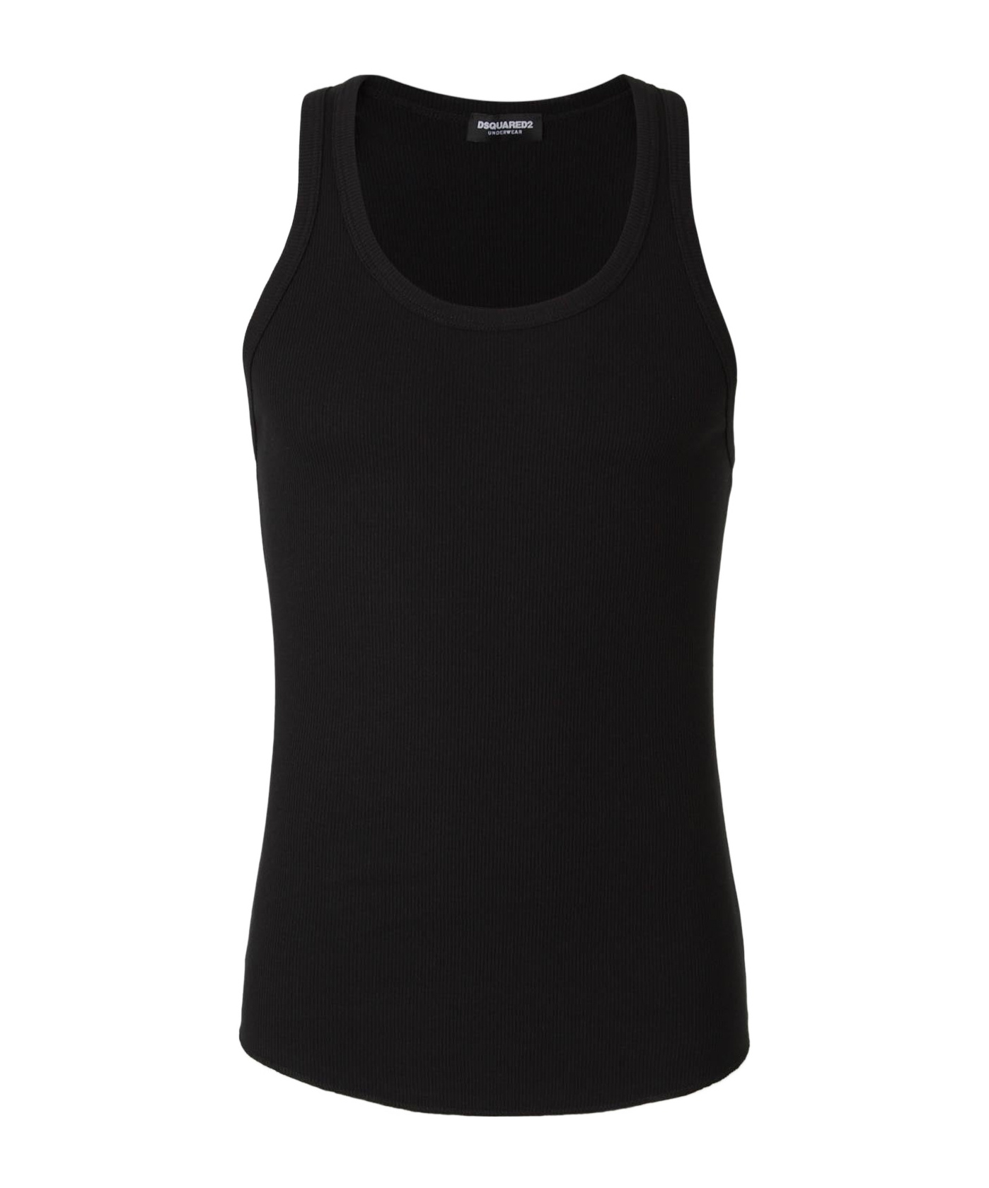 Dsquared2 Ribbed Cotton Vest In Black
