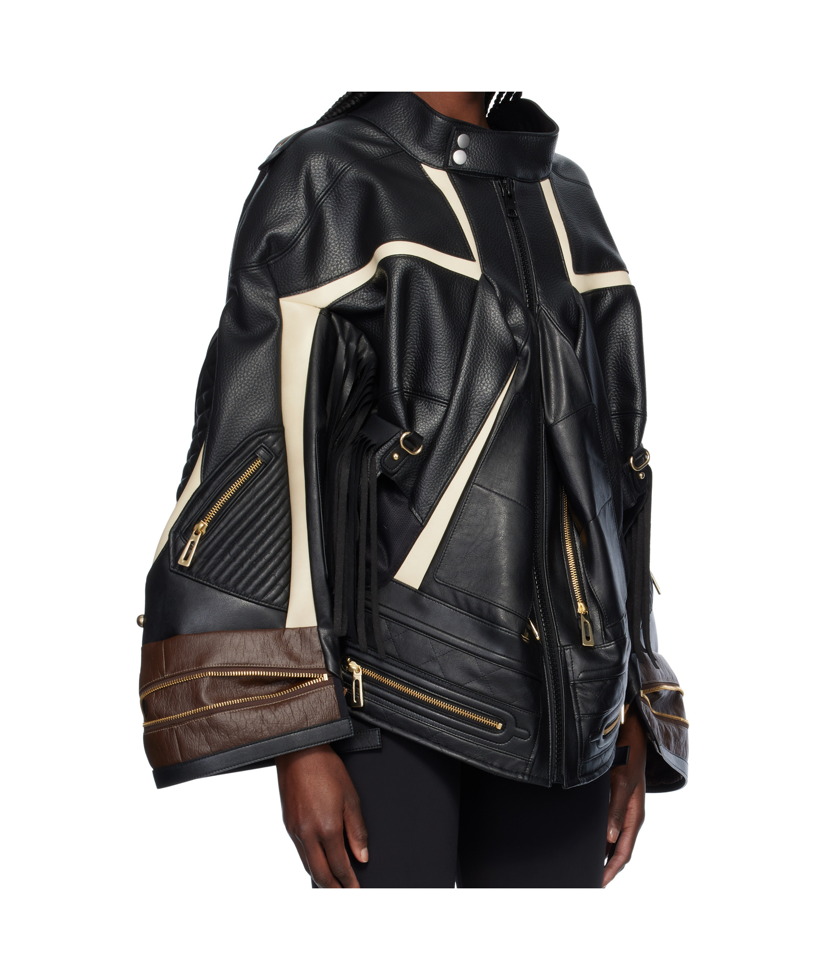 Junya Watanabe Black Komine Protector Faux-leather Jacket In Black