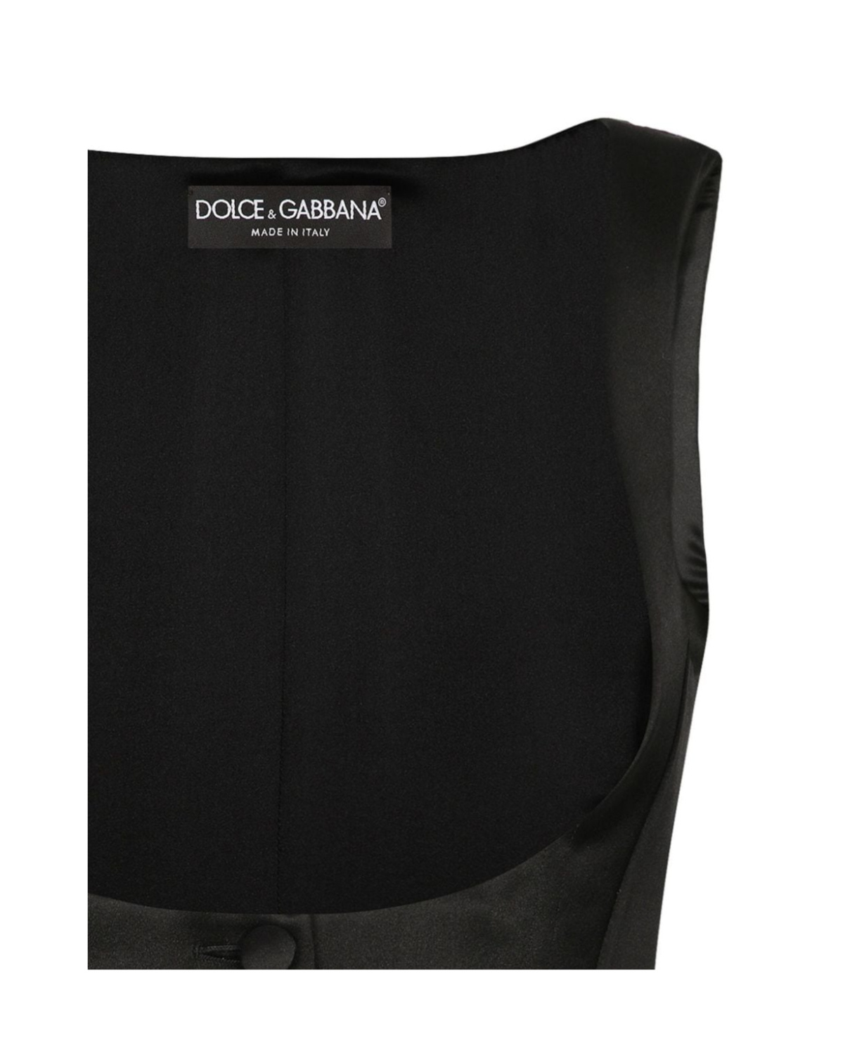 Dolce & Gabbana Double-breasted Scoop Neck Waistcoat In Black