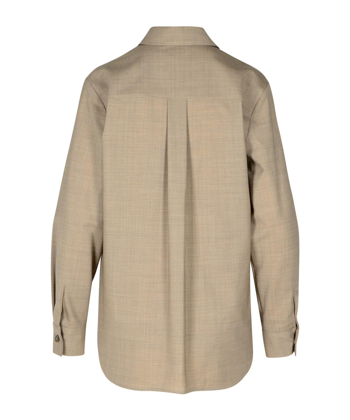 P.a.r.o.s.h 'lille' Grey Virgin Wool Blend Shirt In Nude
