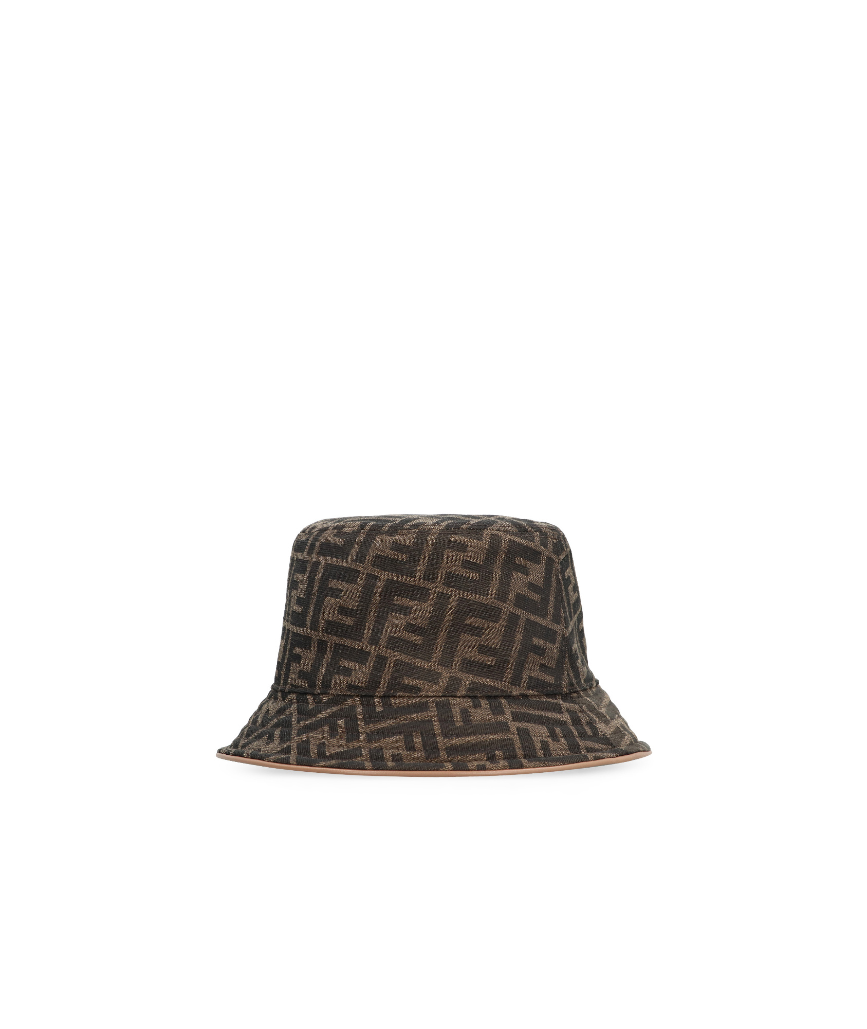 Fendi Brown Ff Jacquard Hat In Brown