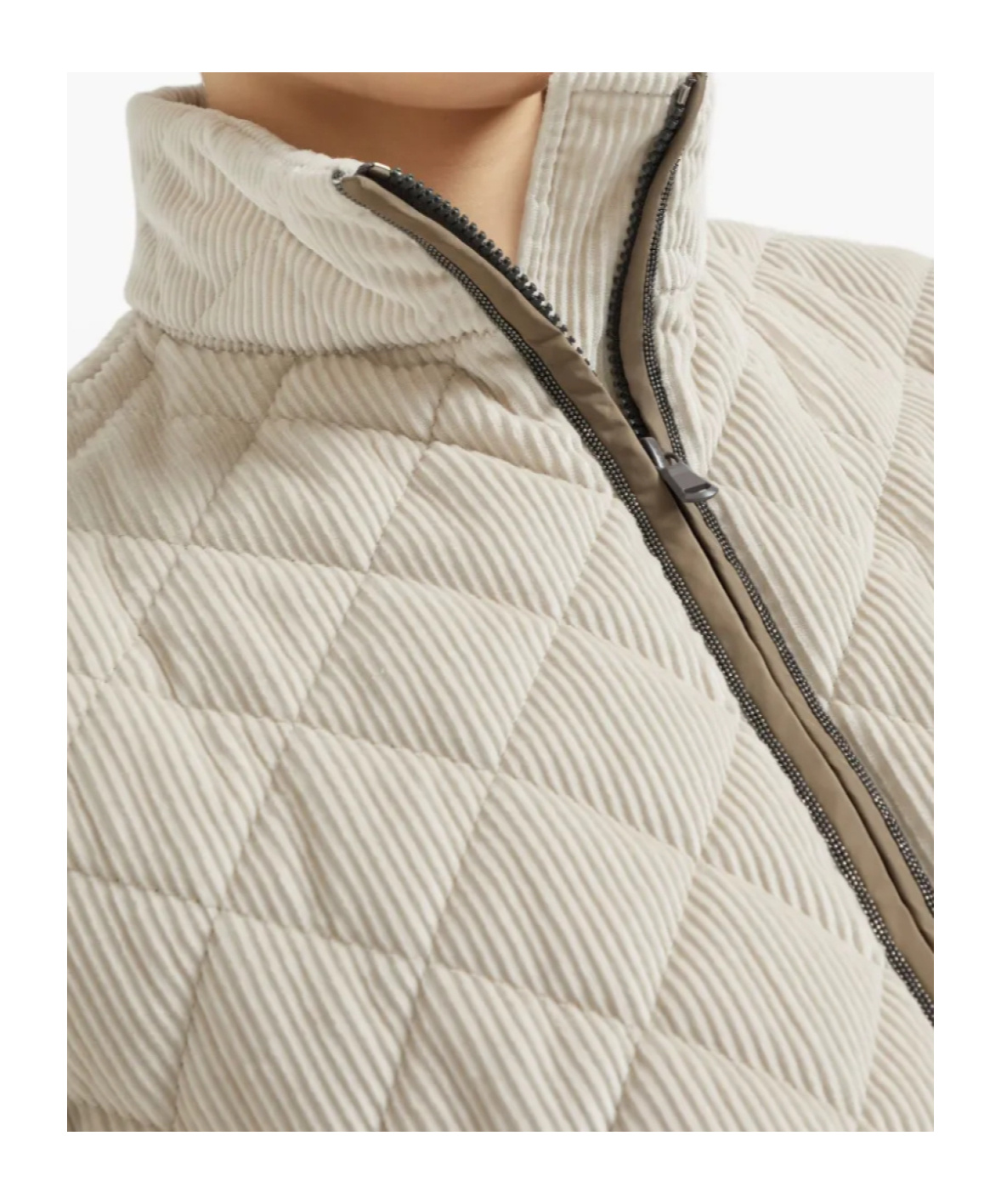 Brunello Cucinelli Corduroy Short-sleeve Cashmere Padded Thermal Jacket