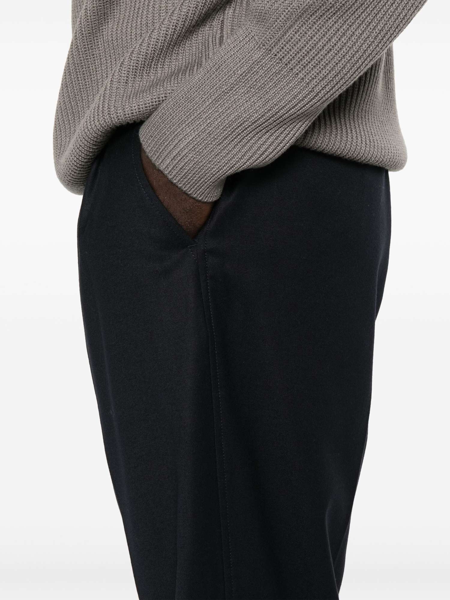 Shop Barena Venezia Belt-loop Casual Pants In Black