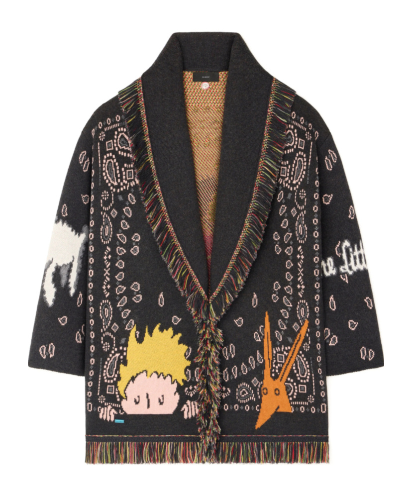 Alanui Little Prince Cardigan Mit Bandana-fransen In Black