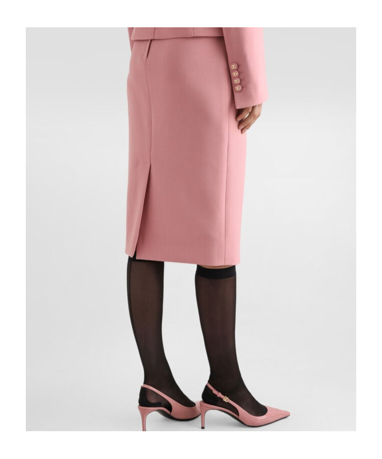 Dolce & Gabbana Midi Pencil Skirt In Pink