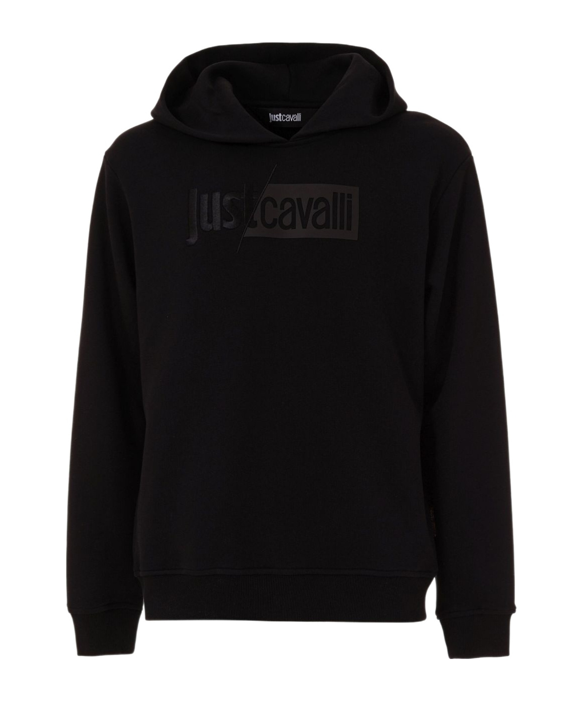 Just Cavalli Hooded Sweatshirt With Tonal Logo Embroidery In Black
