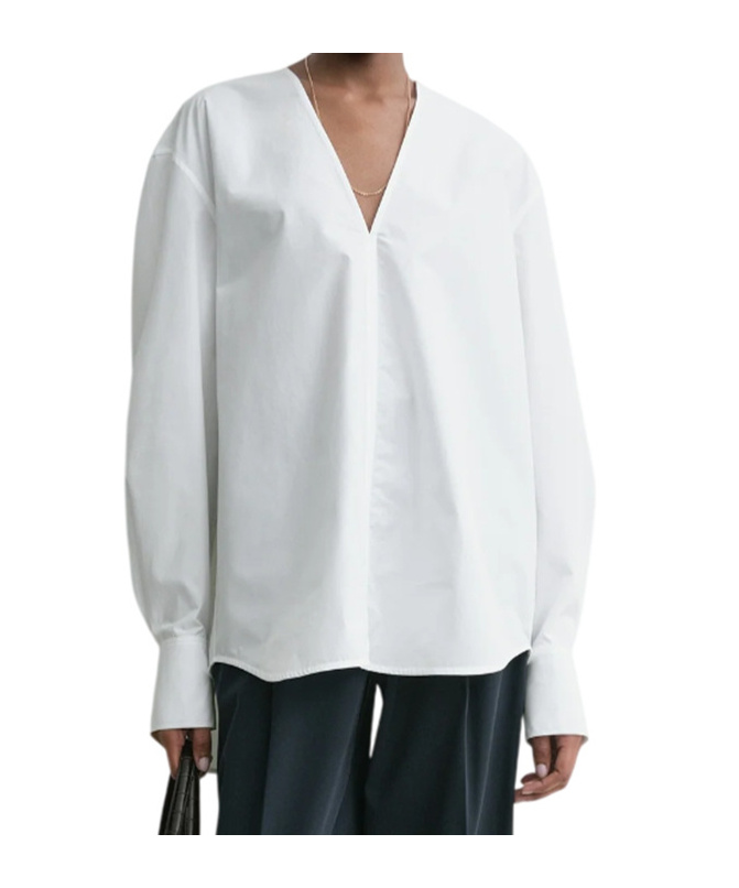 Totême Toteme White V-neck Shirt In White