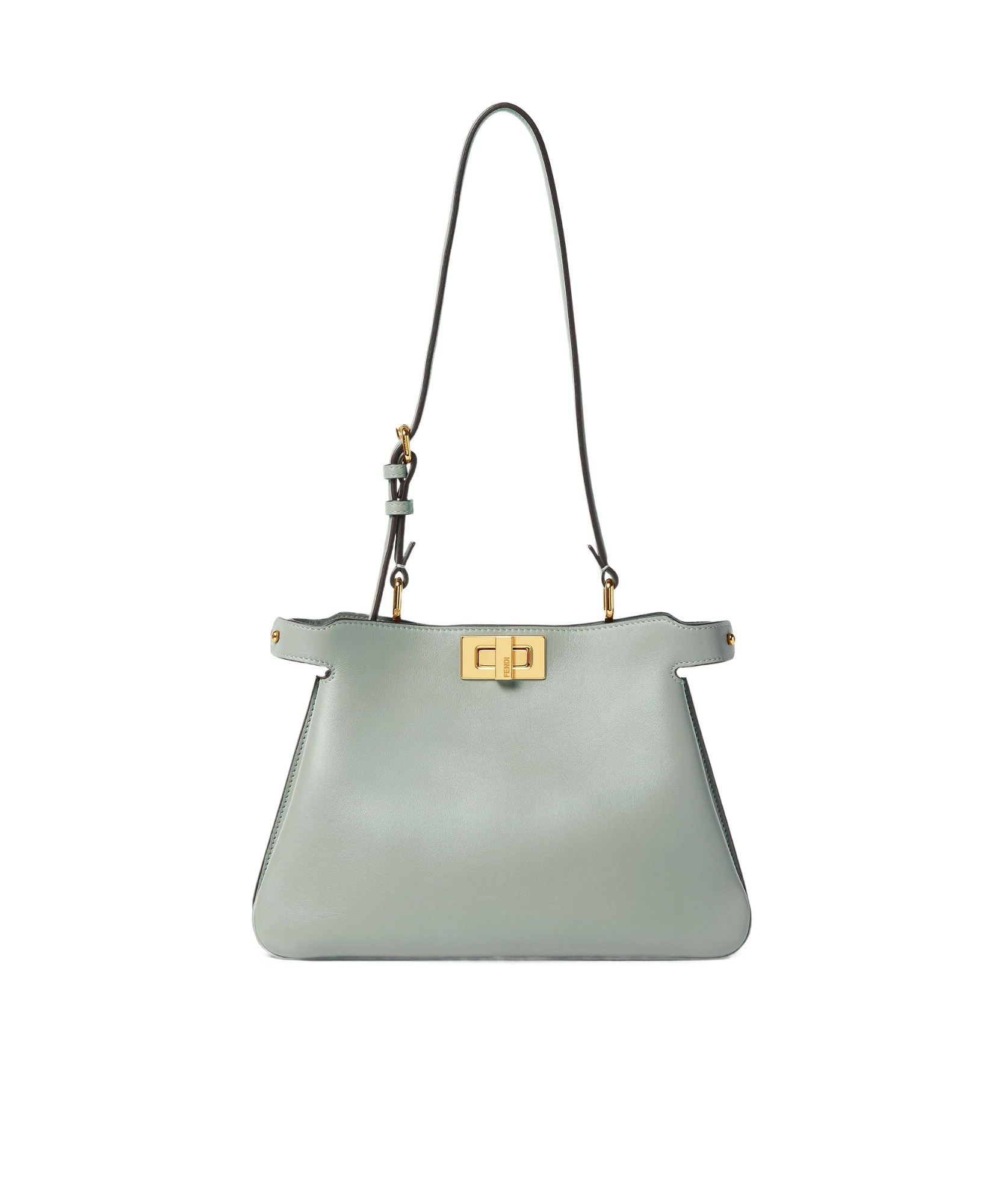 Fendi Green Peekaboo Shoulder Bag In Gray