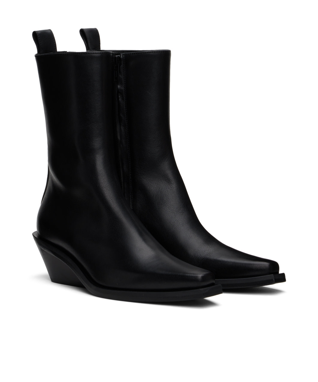Ann Demeulemeester Pointed Square Toed Short Boots In Black
