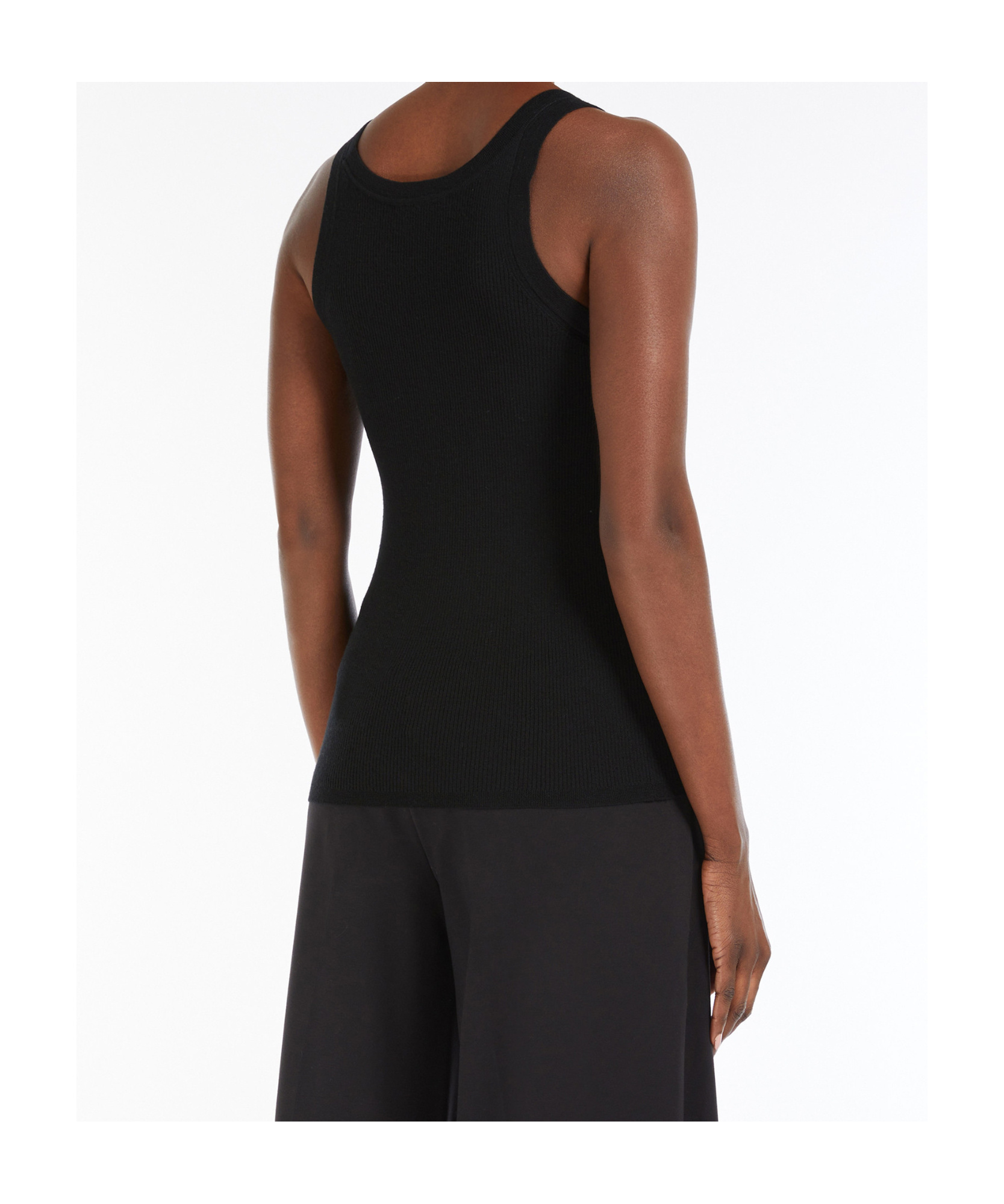 Max Mara Eliadi Ribbed Wool Top In Black