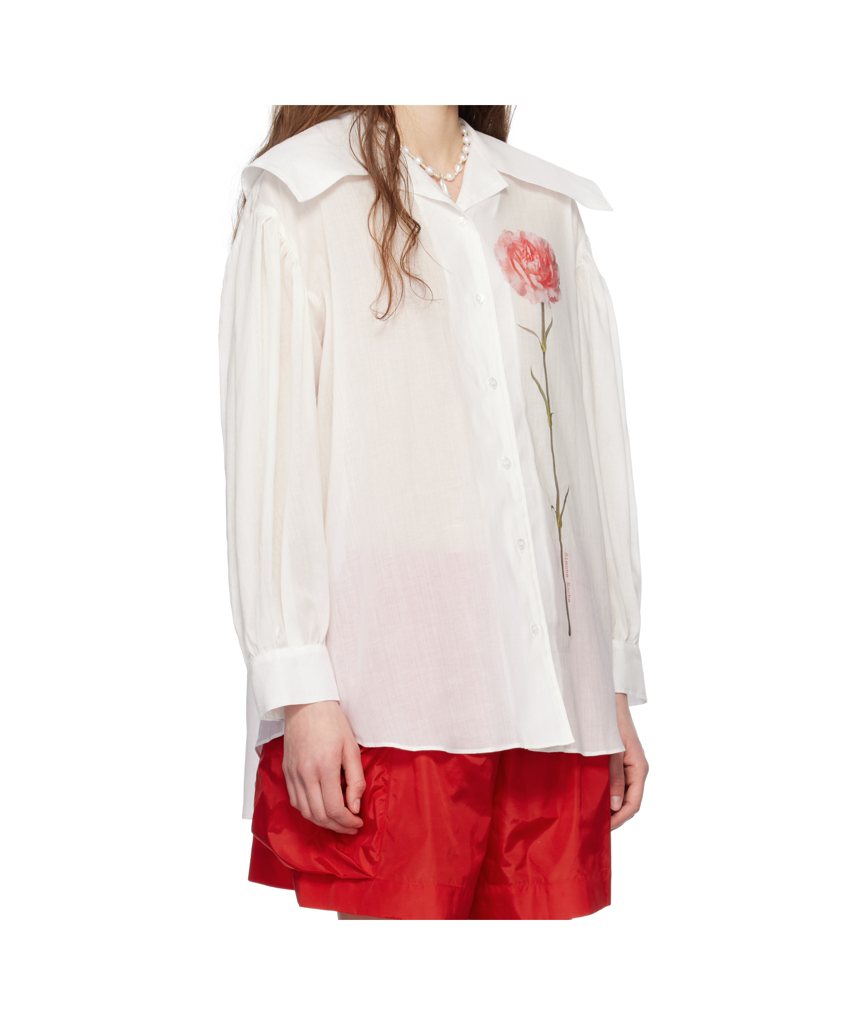 Simone Rocha Long Sleeve Shirt In White